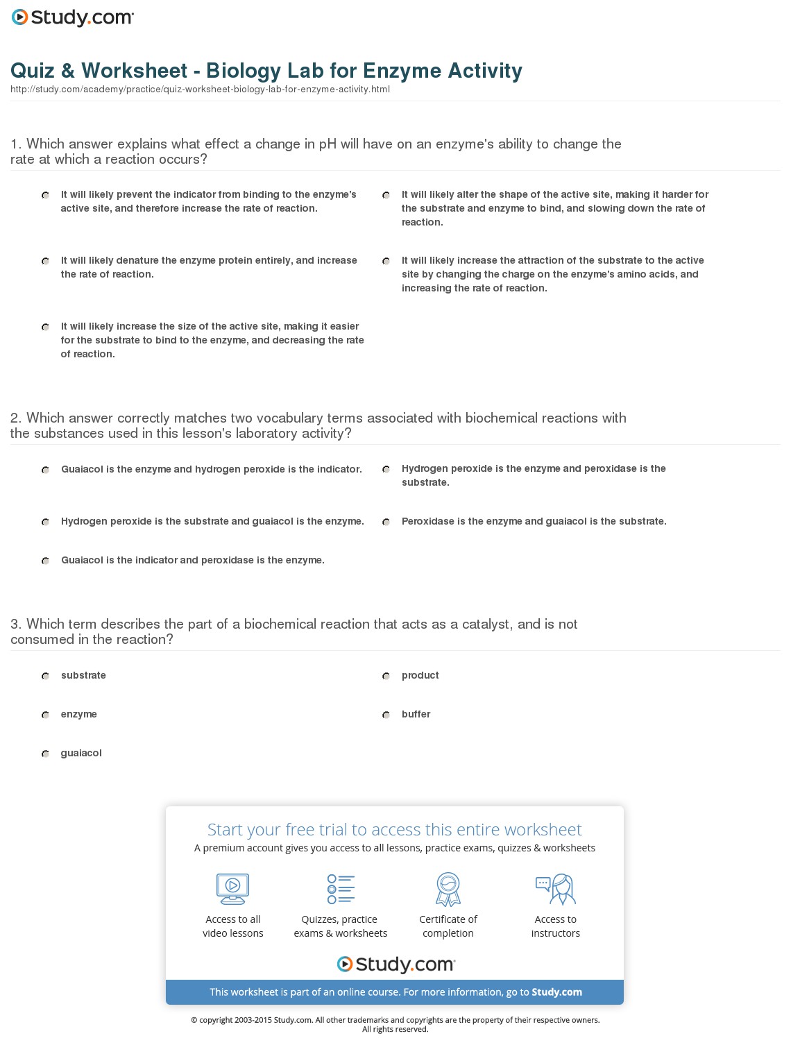 Quiz & Worksheet