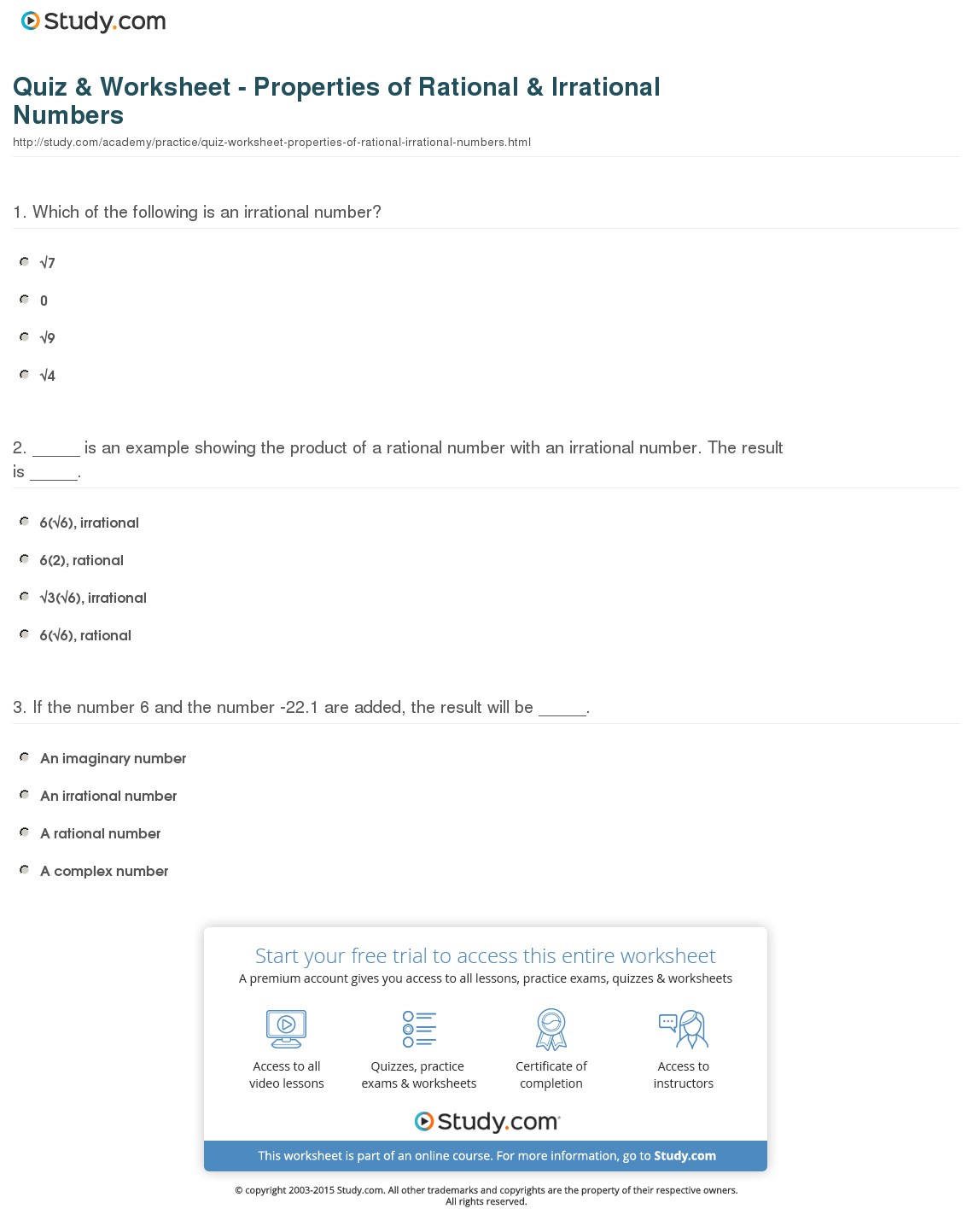 Quiz & Worksheet