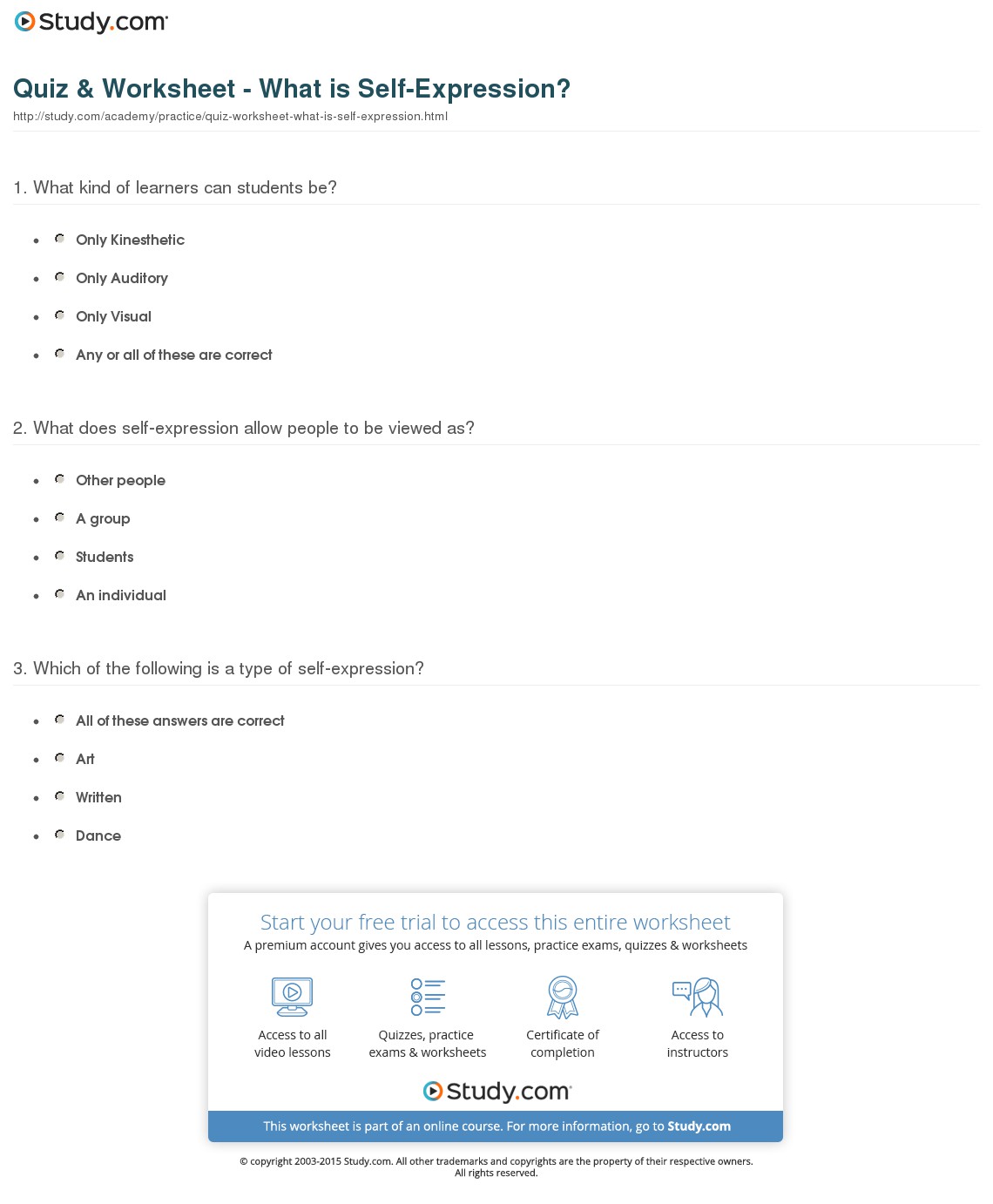 Quiz & Worksheet