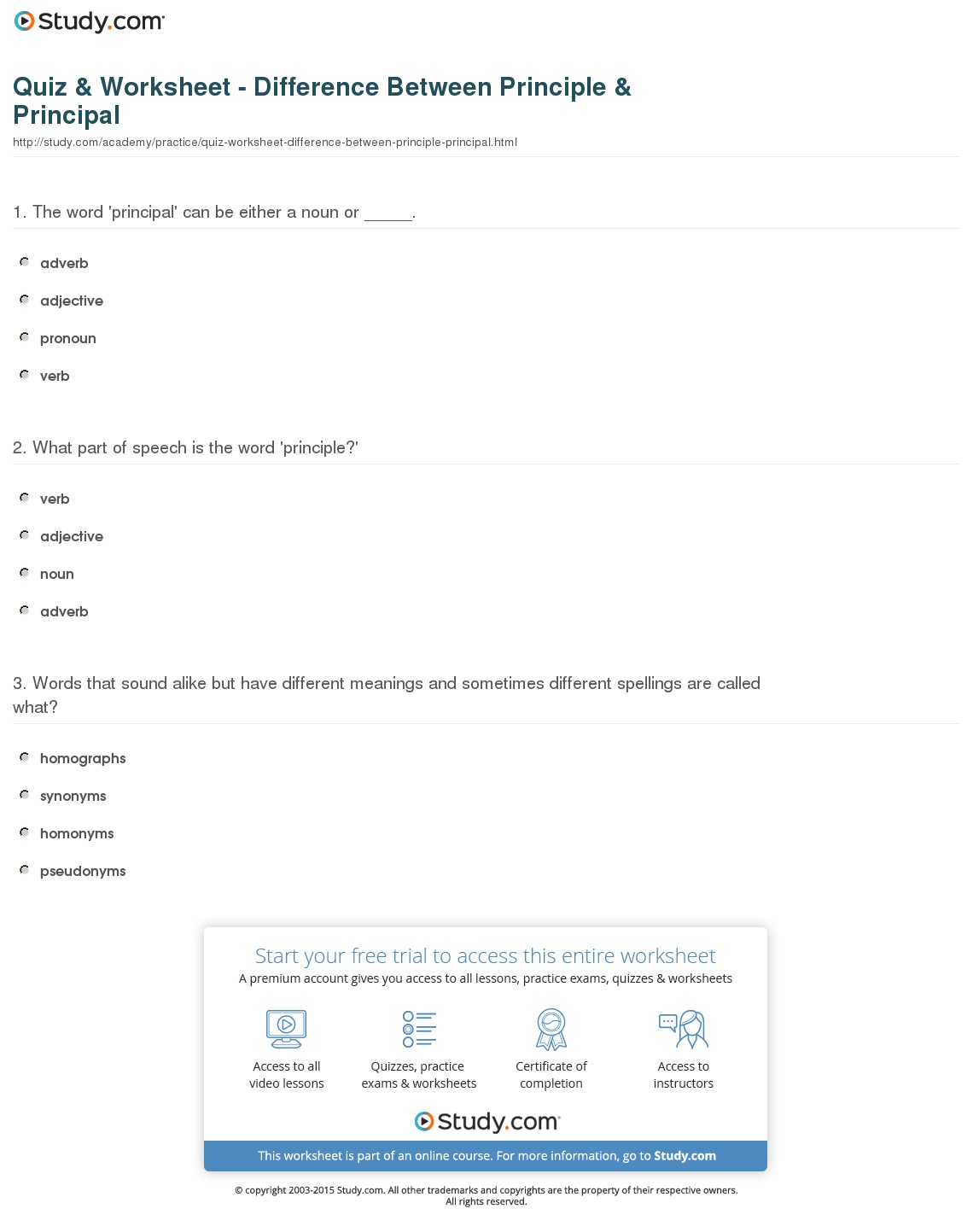 Quiz & Worksheet
