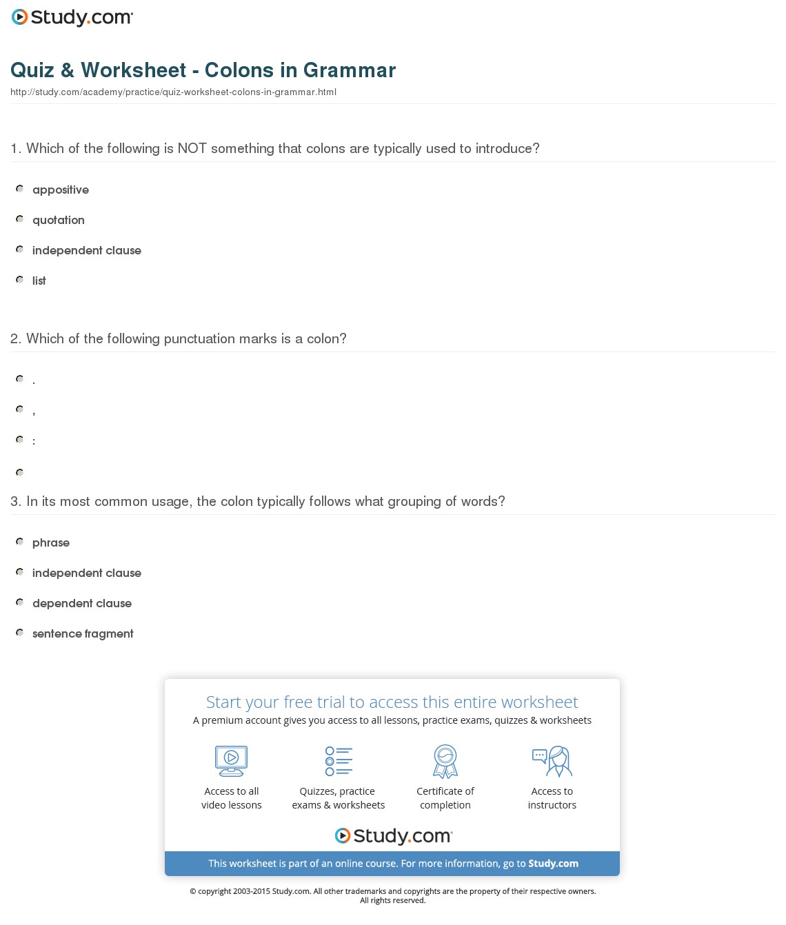 Quiz & Worksheet