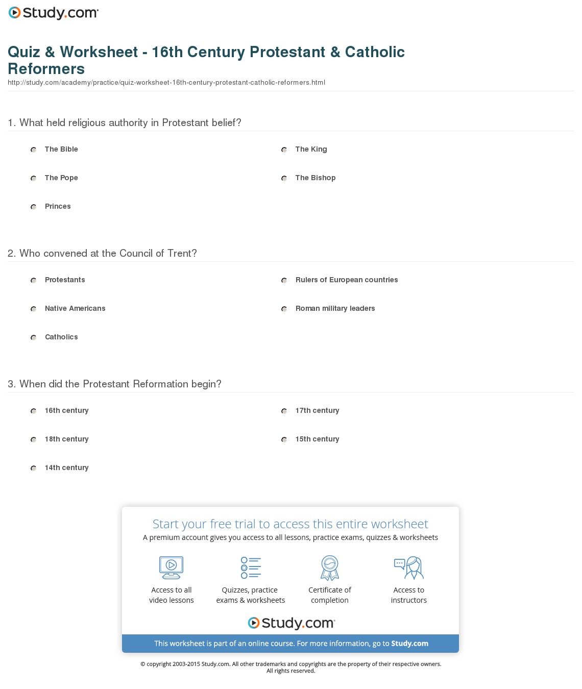 Quiz & Worksheet