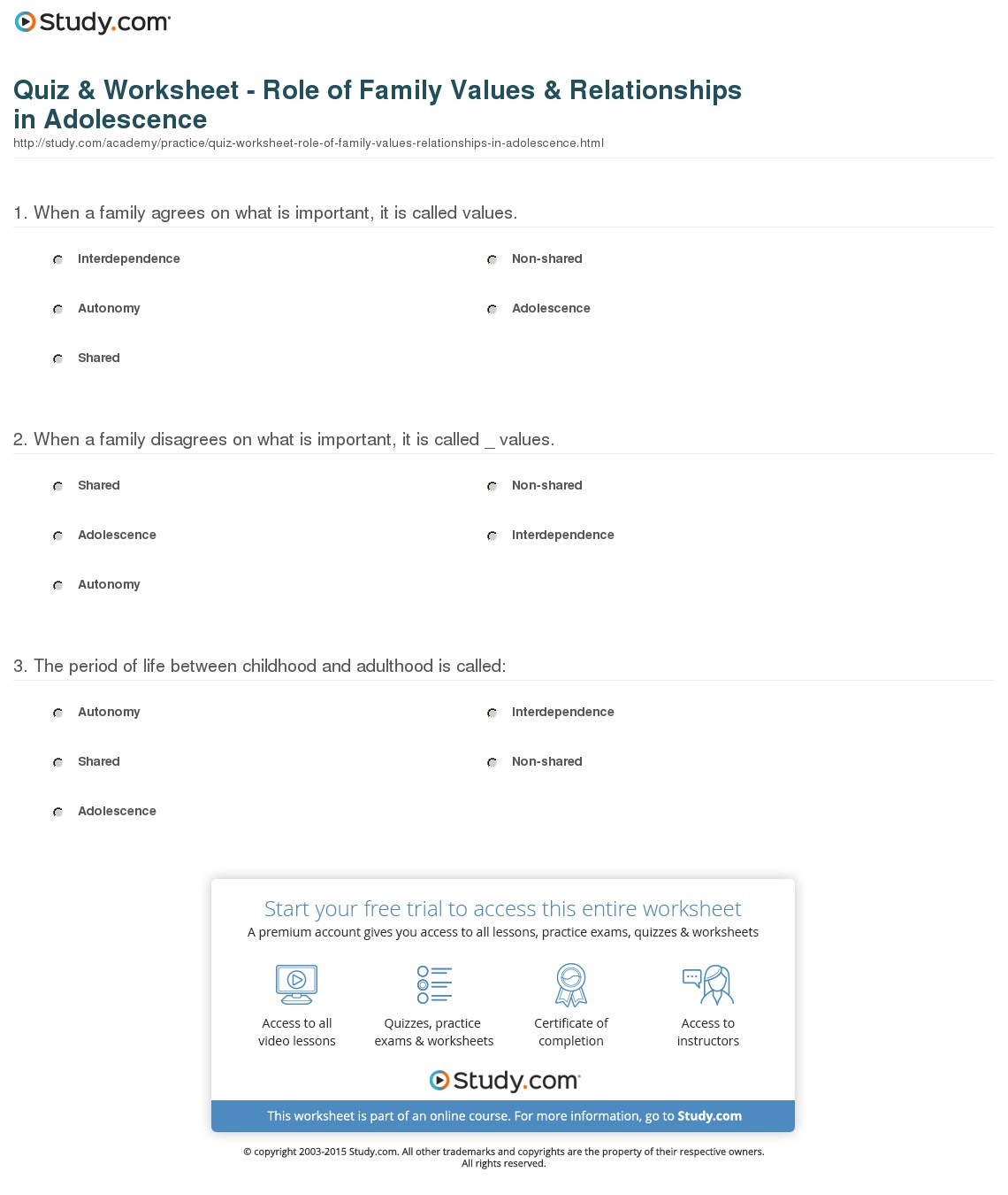 Quiz & Worksheet
