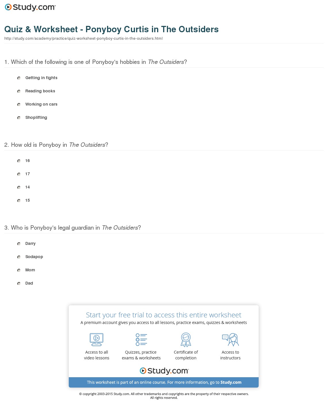 Quiz & Worksheet