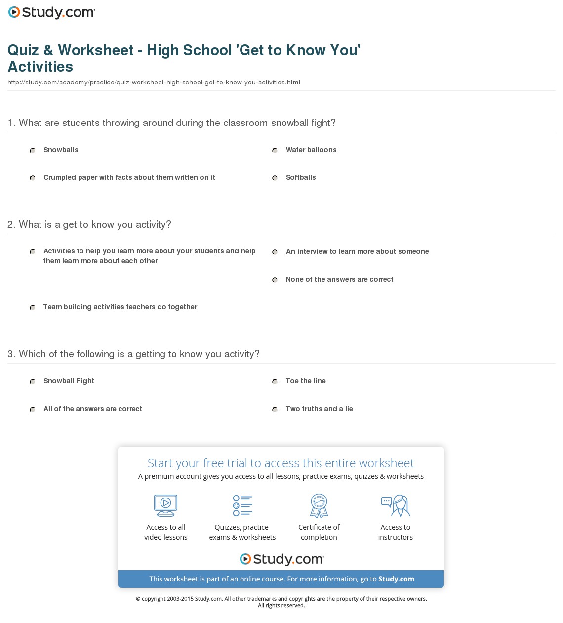 Quiz & Worksheet