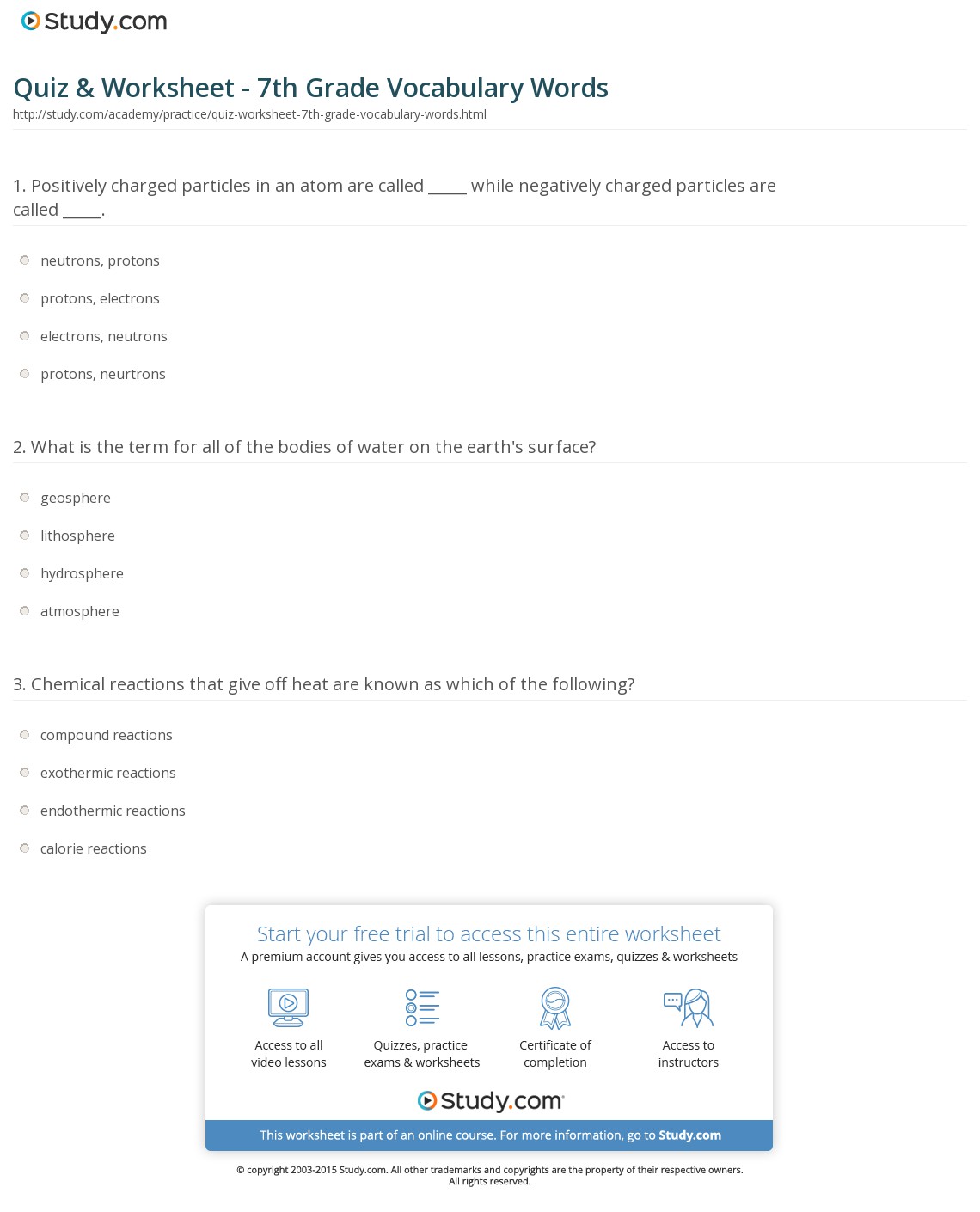 Quiz & Worksheet