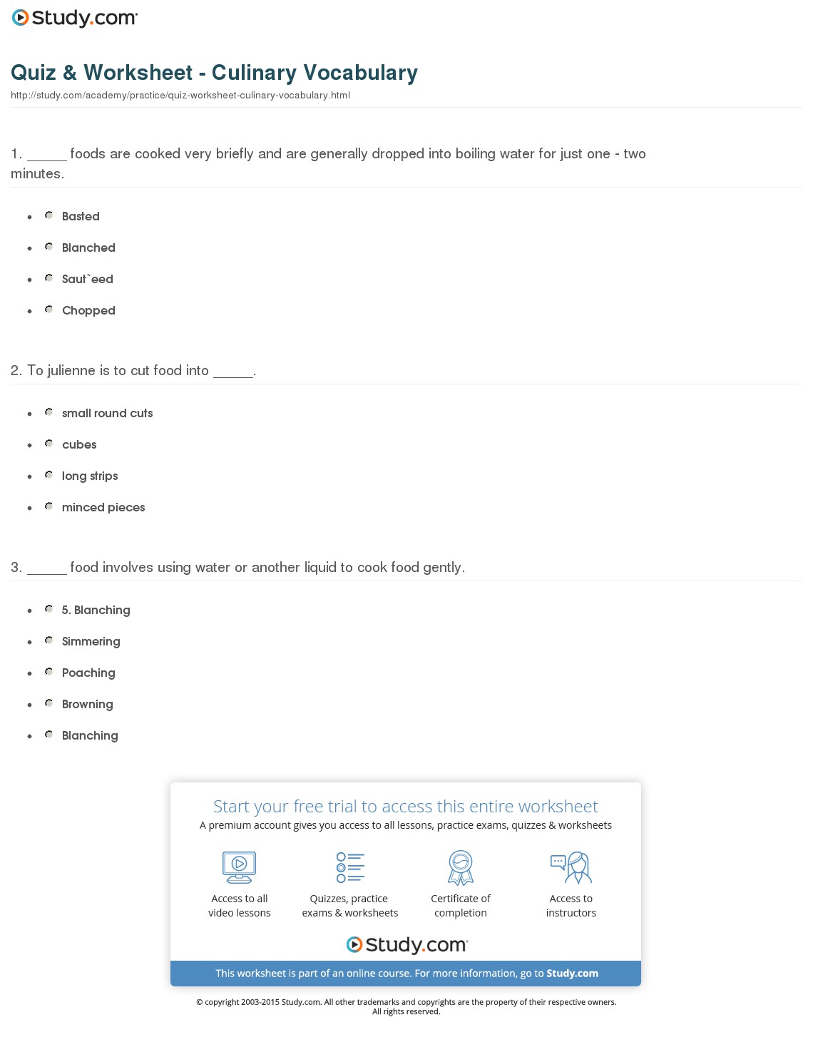 Quiz & Worksheet