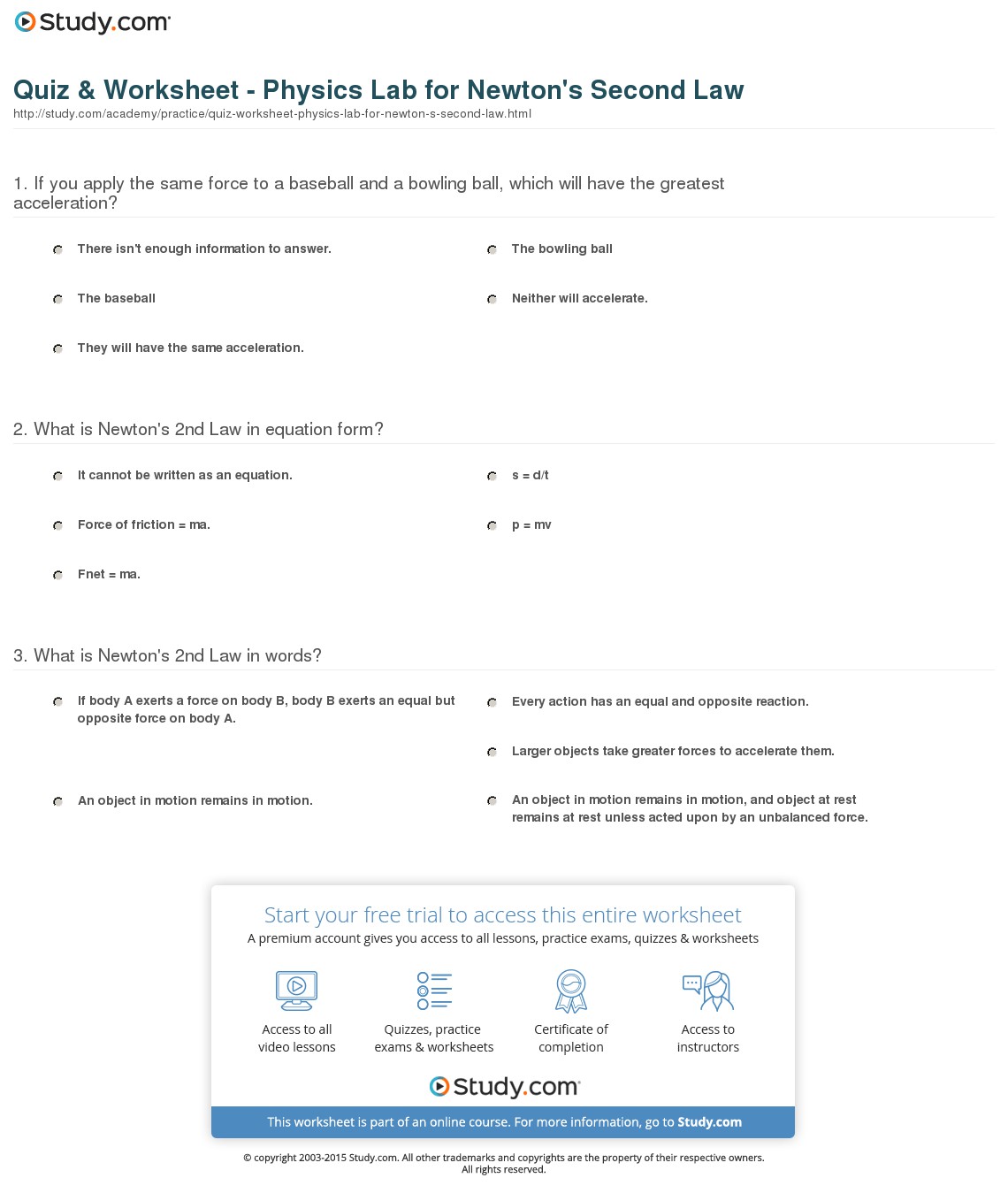 Quiz & Worksheet