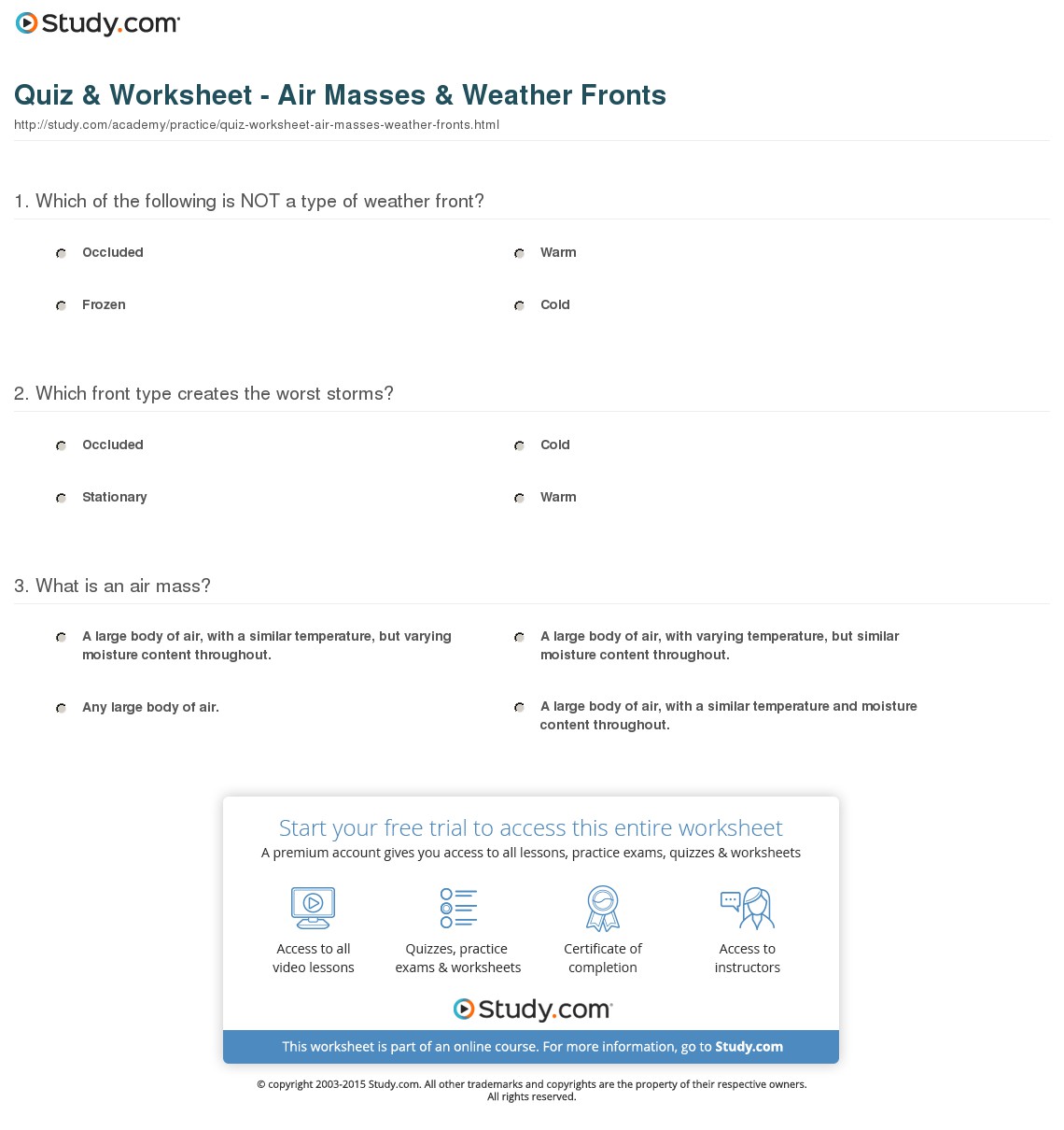 Quiz & Worksheet