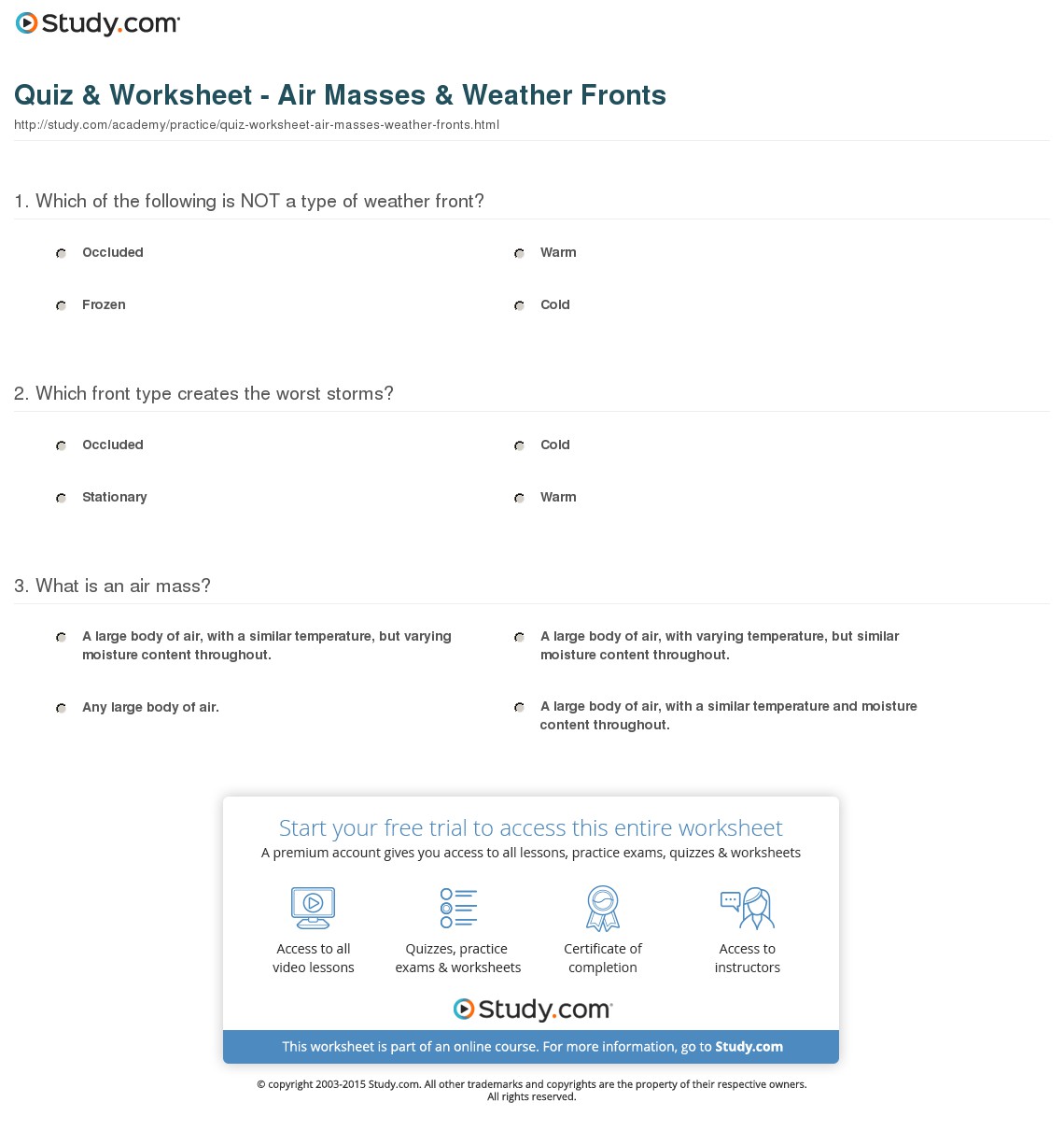 Quiz & Worksheet