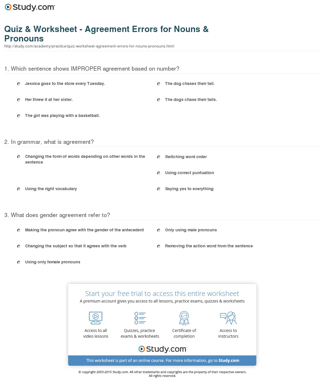 Quiz & Worksheet