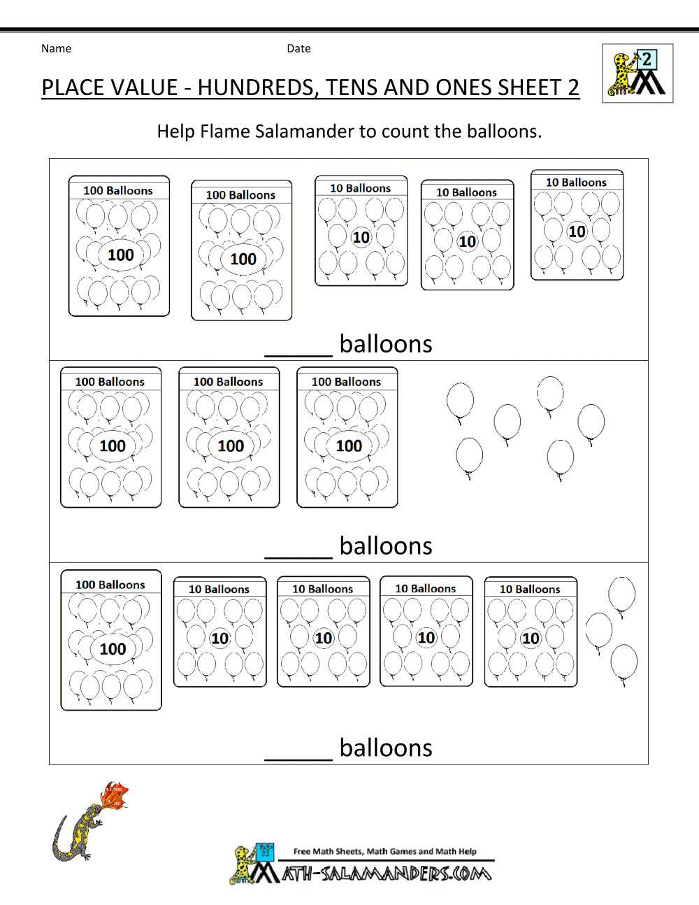 Second Grade Place Value Worksheets