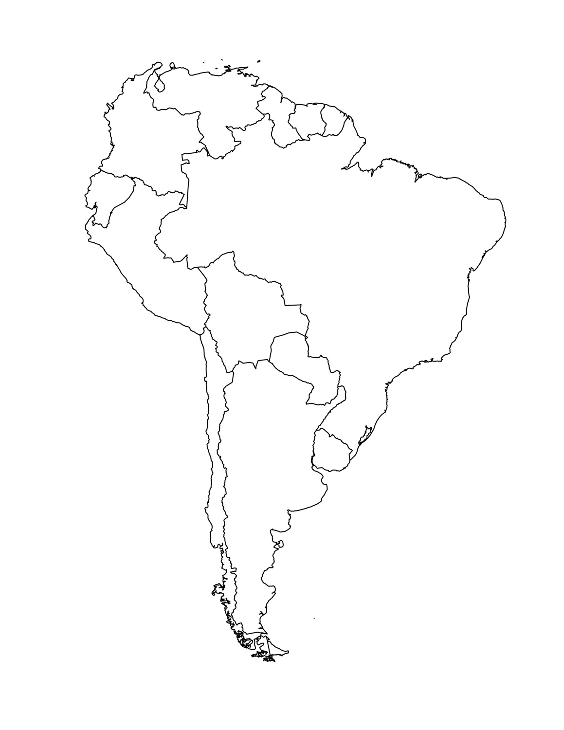 South America Clipart Coloring