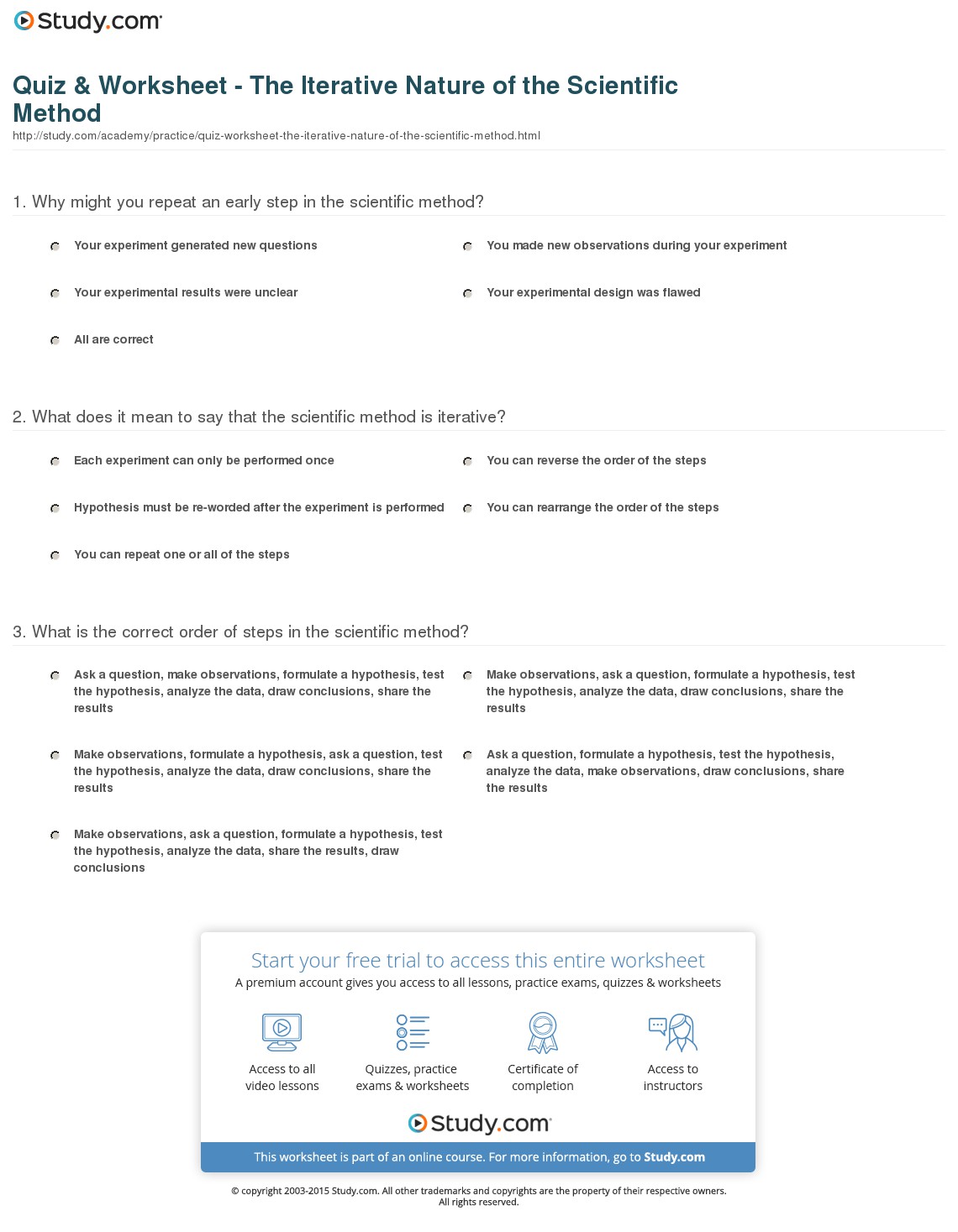 Steps Of The Scientific Method Worksheet Free Worksheets Library