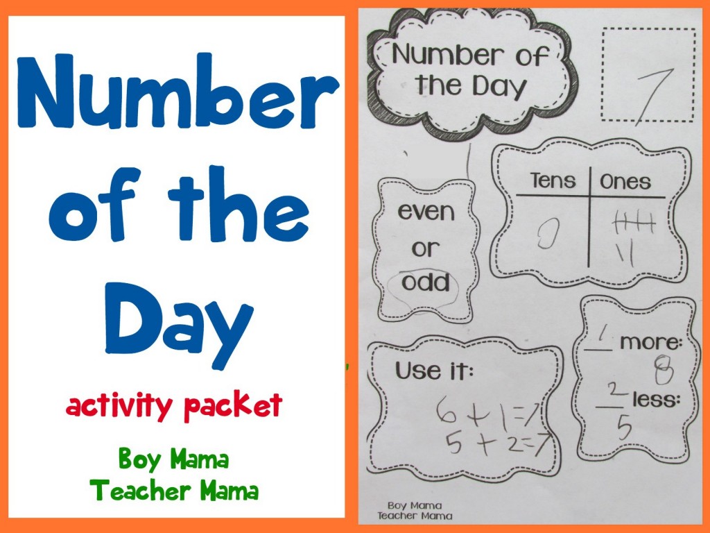 Teacher Mama  Number Of The Day Activity Pack {after School Linky