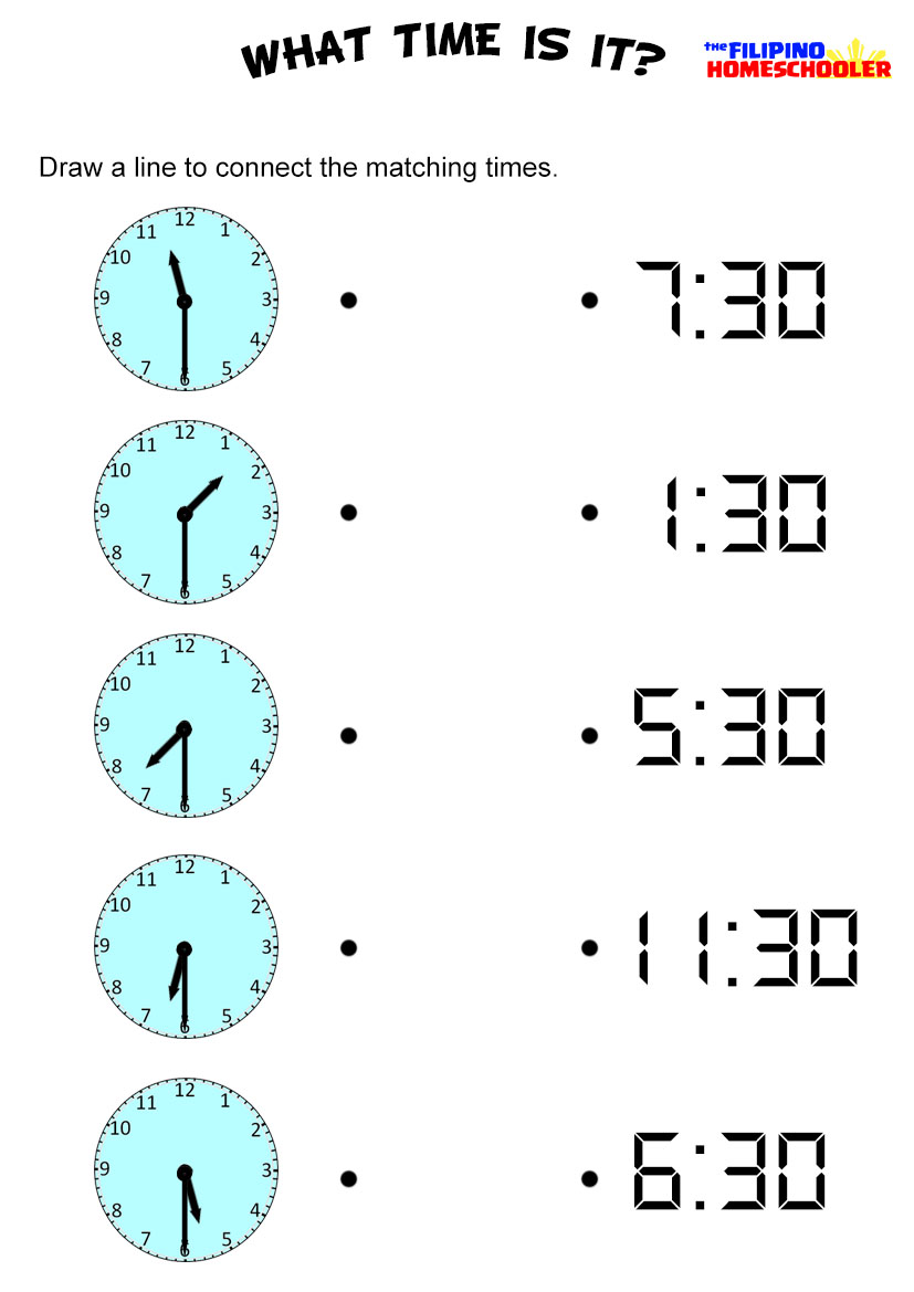 Telling Time To The Half Hour Worksheet Worksheets