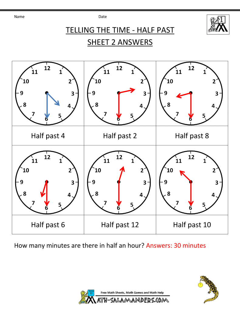 Telling Time Worksheets