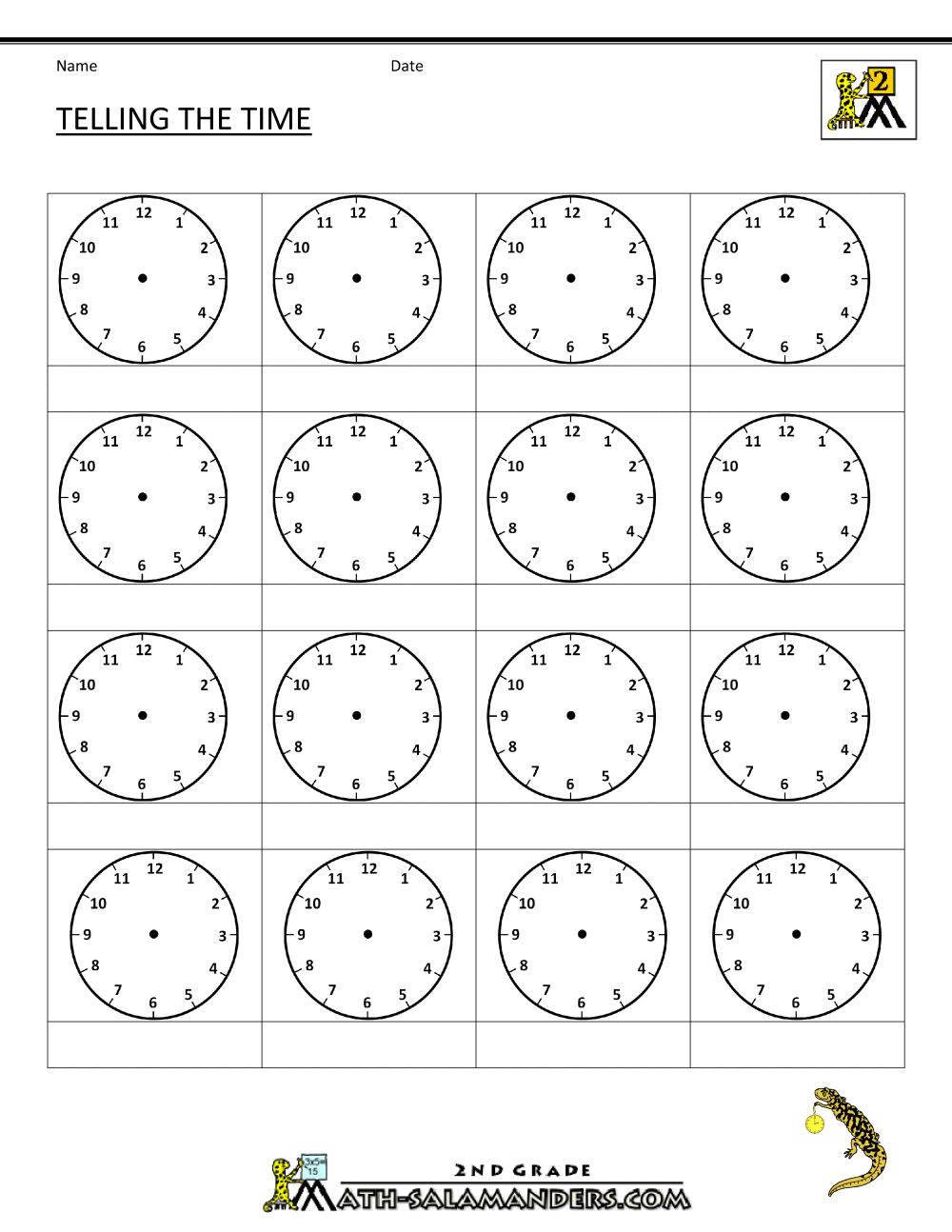 Time Worksheet O'clock, Quarter, And Half Past
