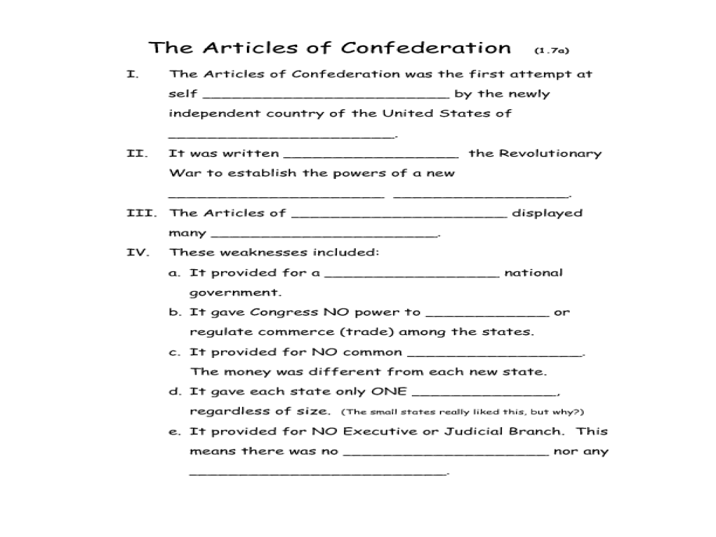 Uncategorized  Articles Of Confederation Worksheet