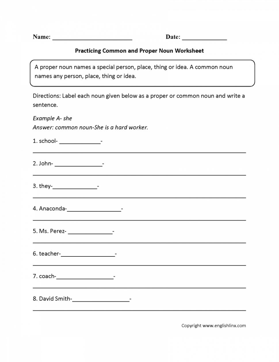 Worksheet Templates   Quiz & Worksheet Concrete Nouns