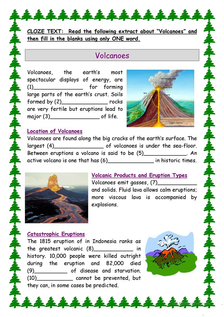 13 Free Esl Volcano Worksheets