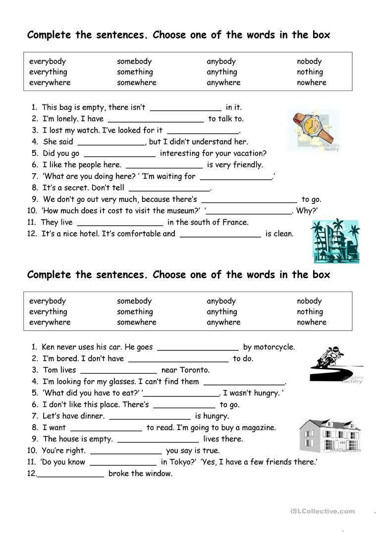 27 Free Esl Indefinite Pronouns Worksheets