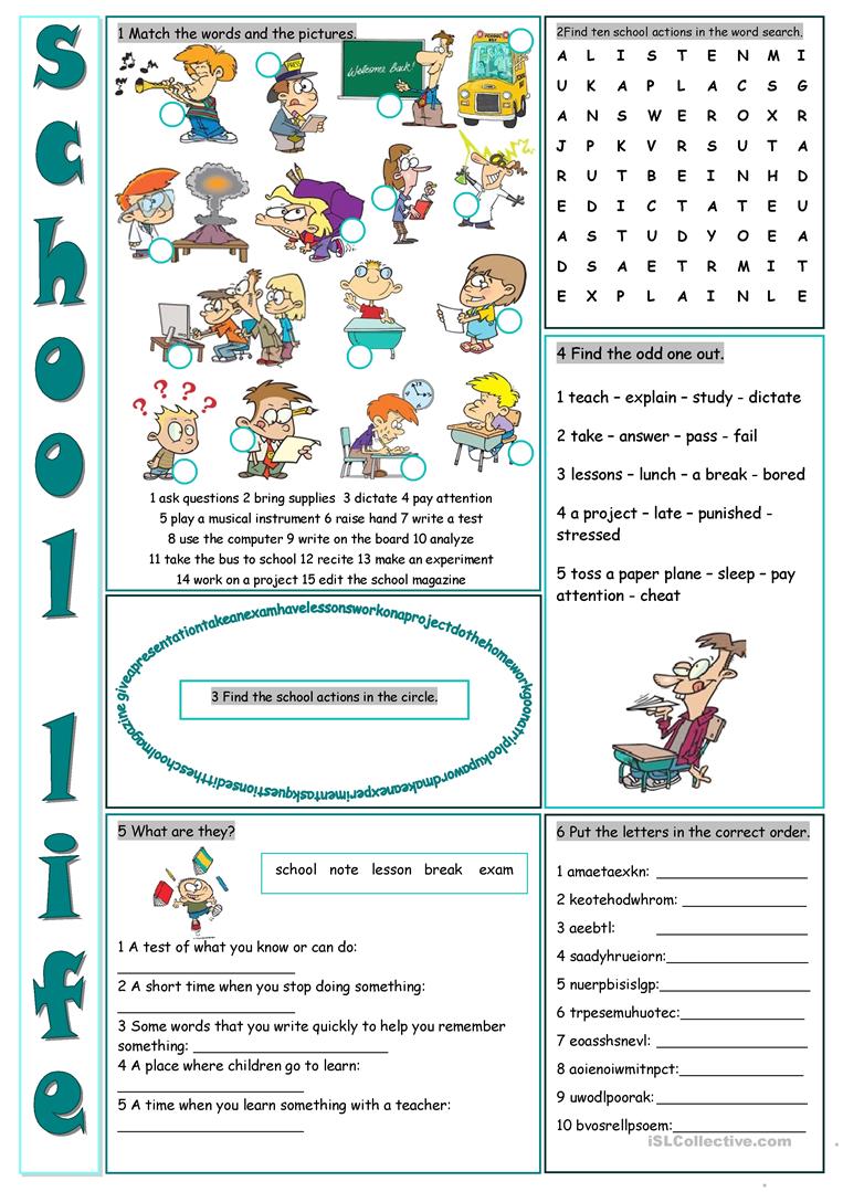 46 Free Esl School Vocabulary Worksheets