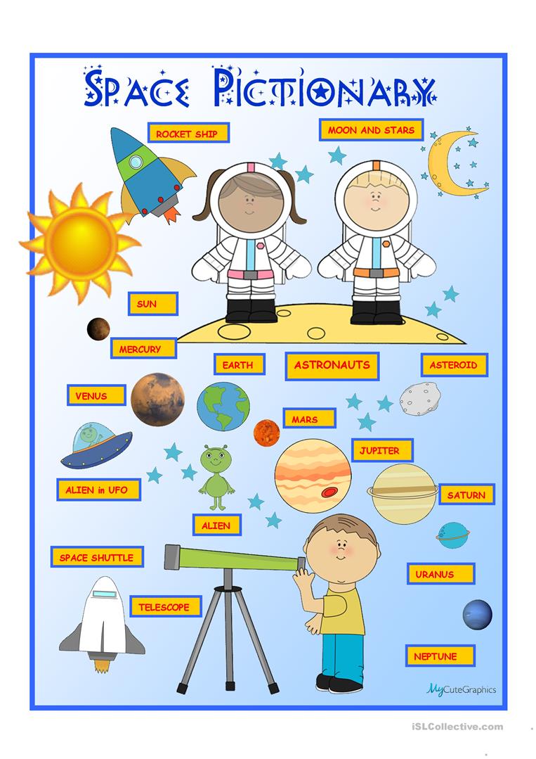 4 Free Esl Space Vocabulary Worksheets