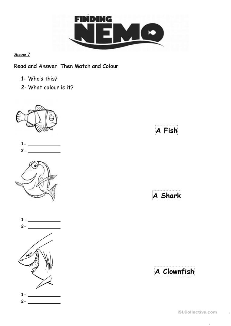 5 Free Esl Finding Nemo Worksheets