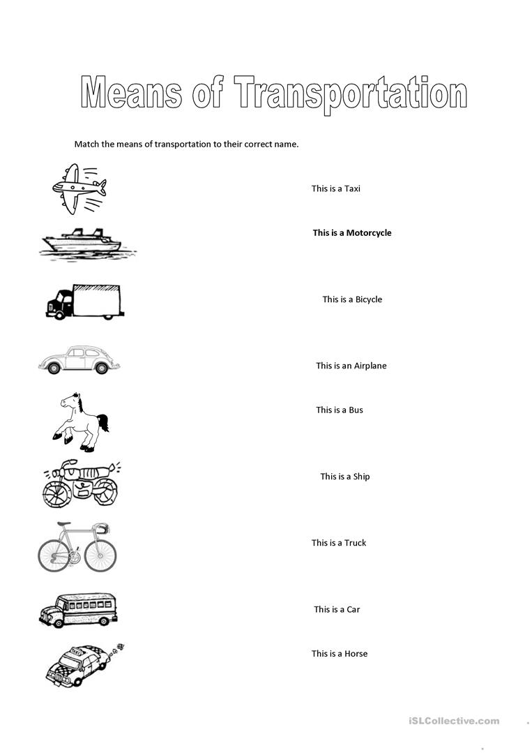 79 Free Esl Means Of Transport Worksheets