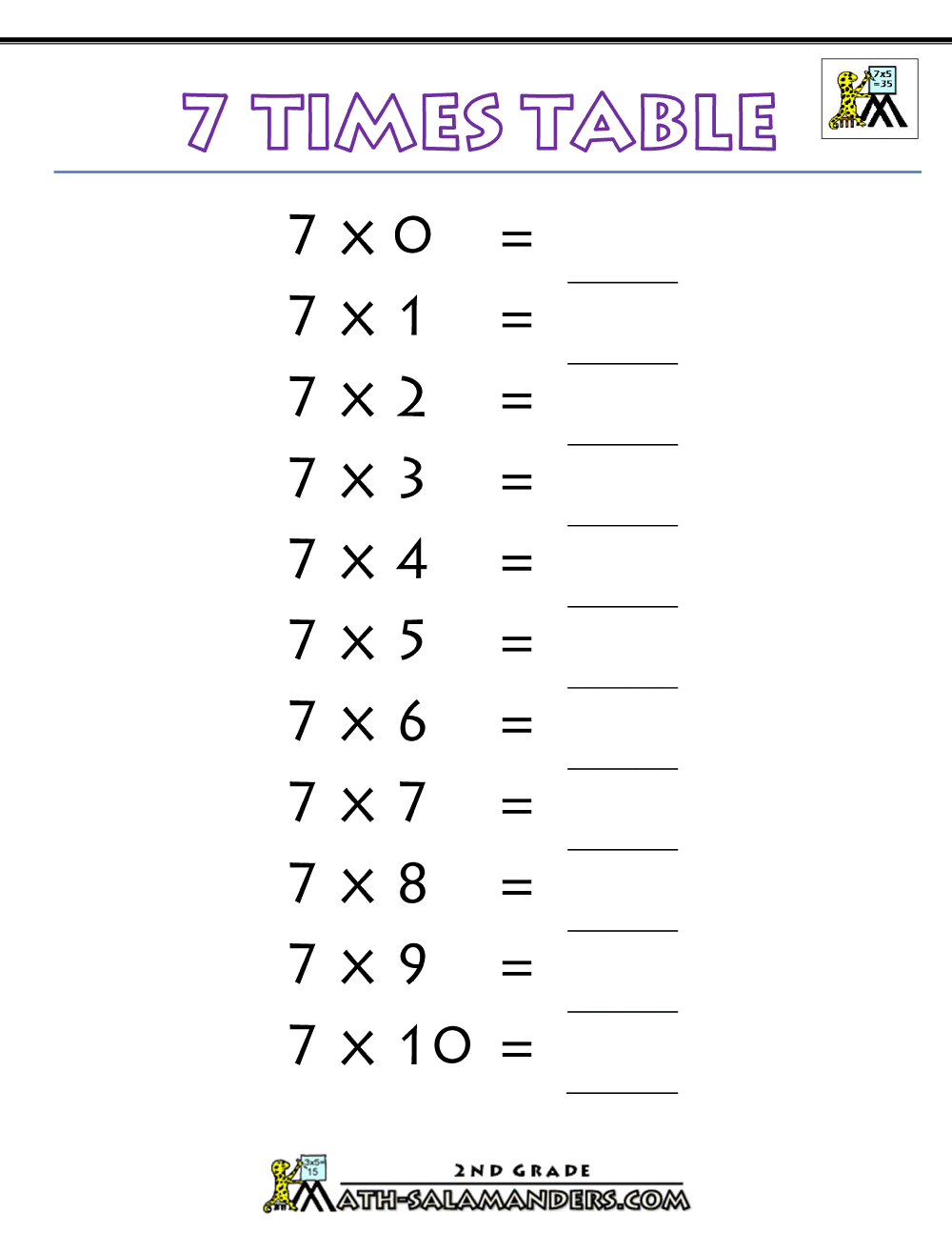 7 Times Table
