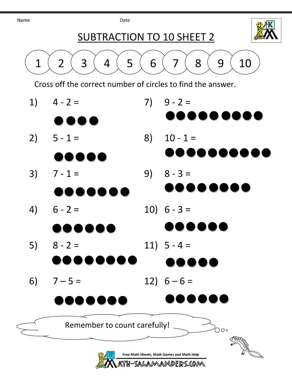 Addition And Subtraction Worksheets For Kindergarten