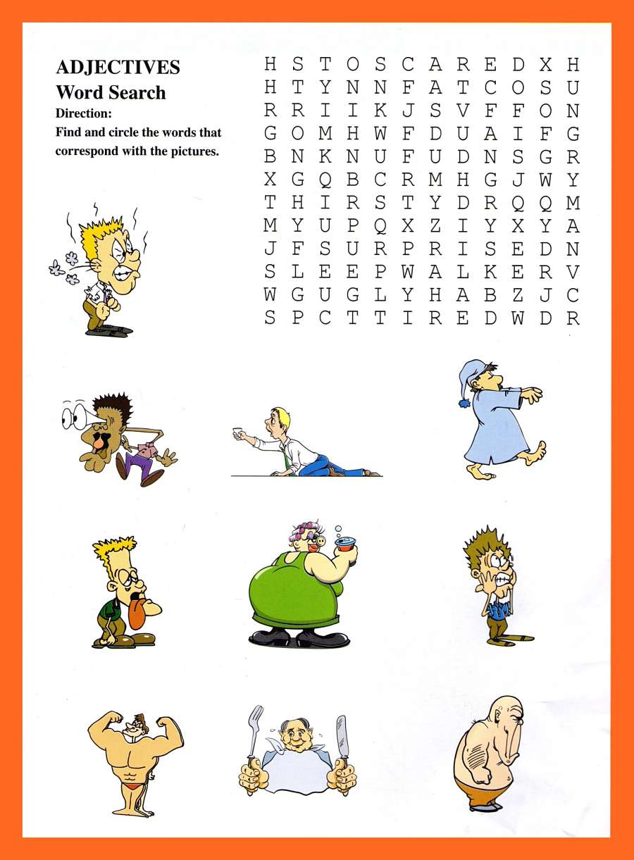 Adjectives Wordsearch For Kids