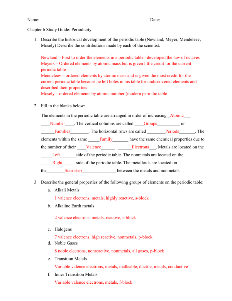 Chapter 6 Study Guide With Answers