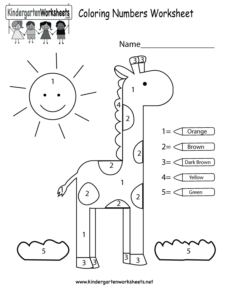 Coloring Numbers Worksheet