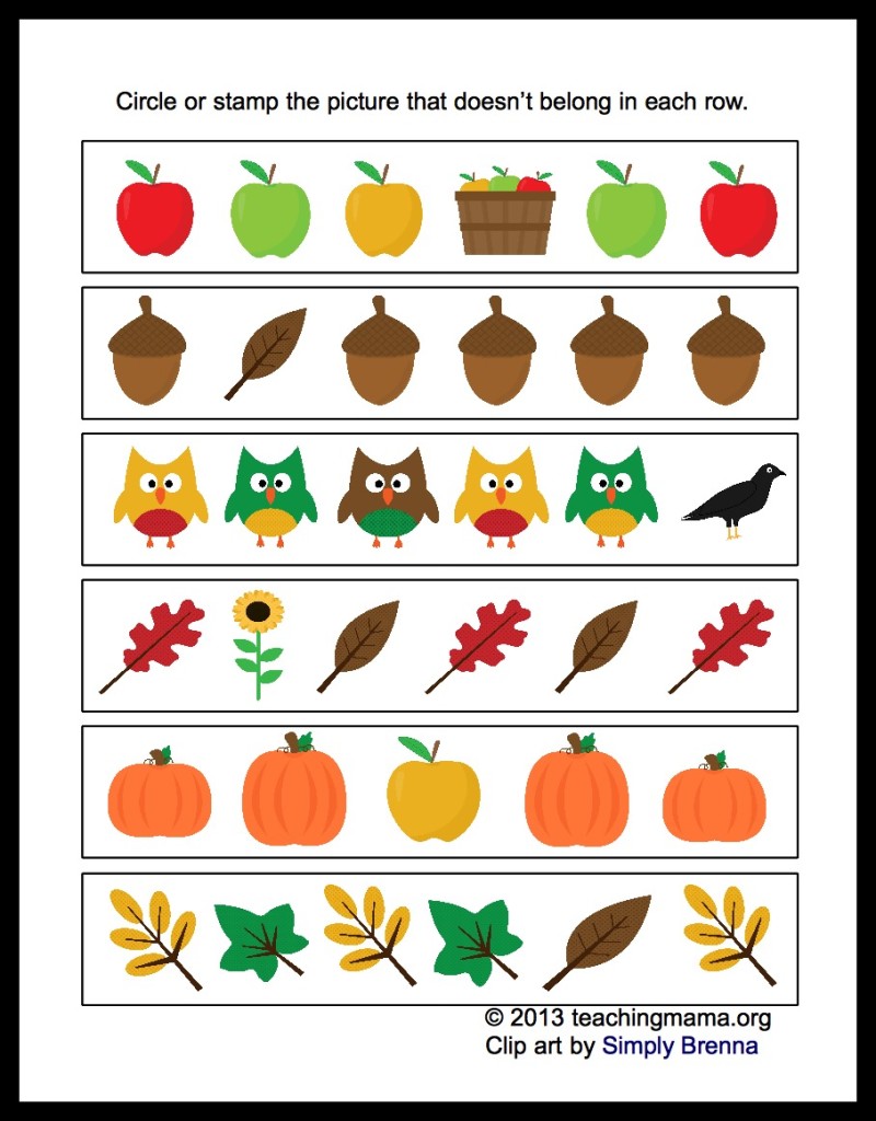 Coloring Pages   Autumn Math Worksheets Different 800x1024