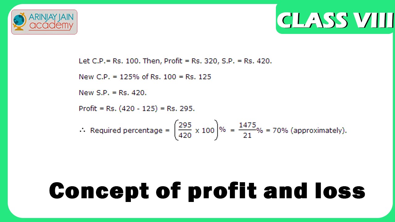 Concept Of Profit And Loss