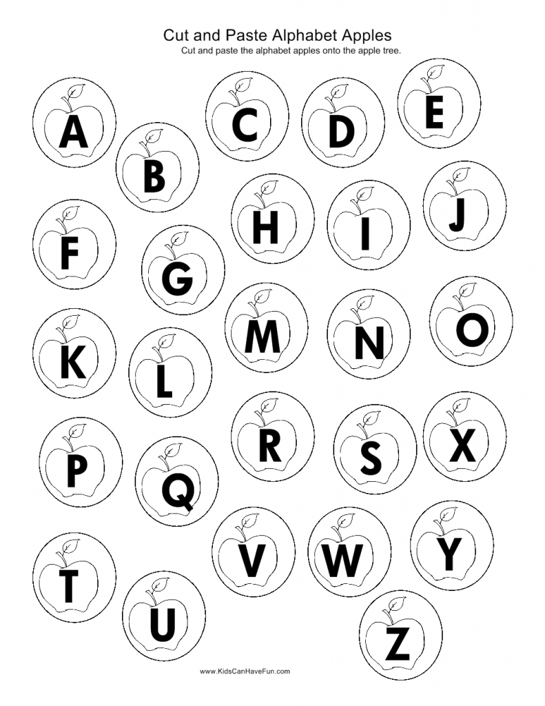 Cut And Paste Alphabet, Preschool Worksheets