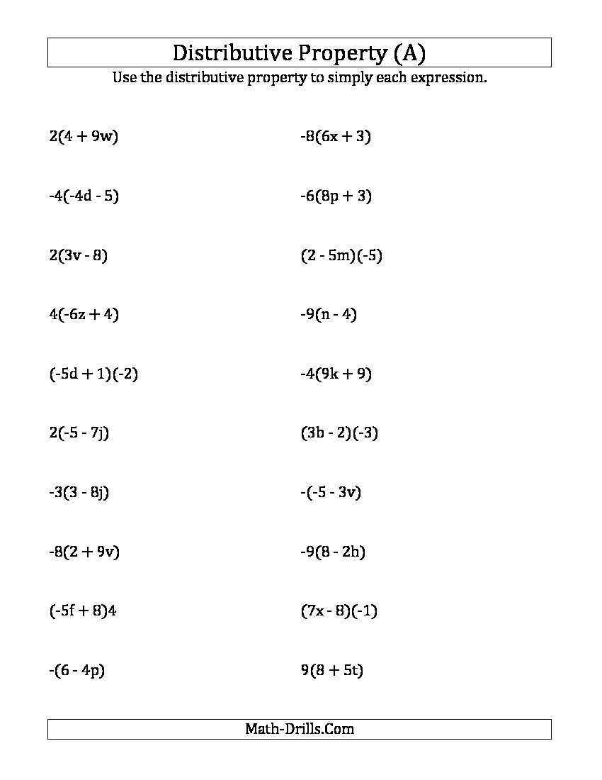 Distributive Property Worksheets Google Search Homework
