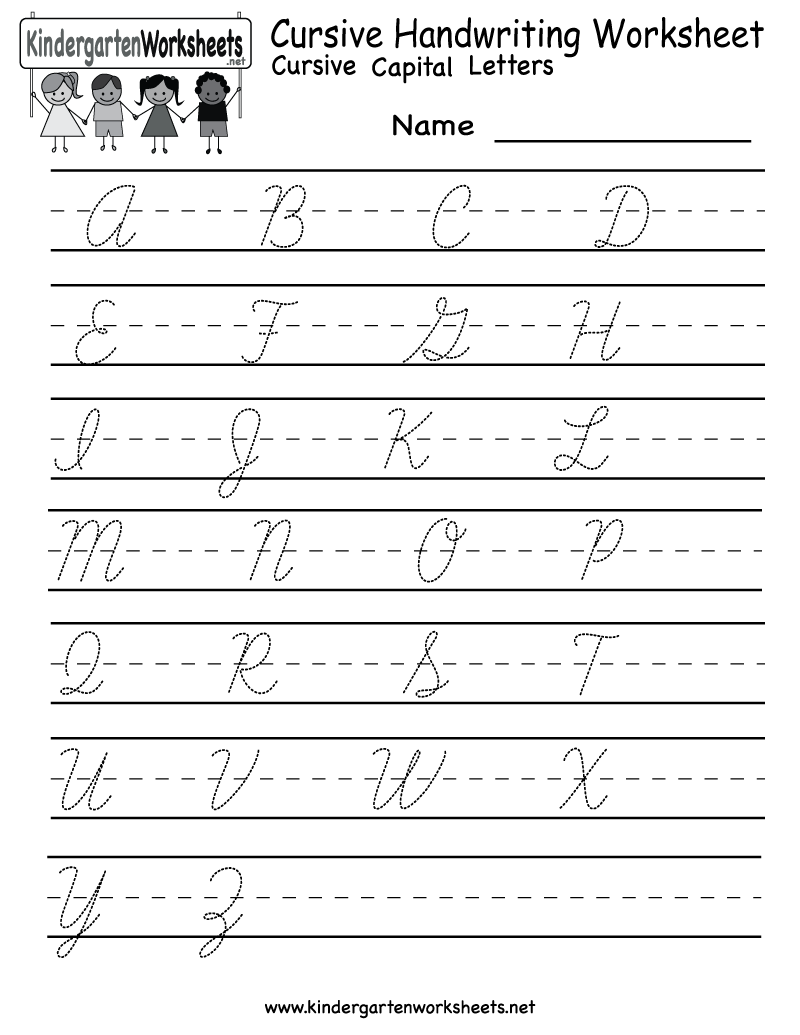 Excel  2nd Grade Handwriting Worksheets  Kindergarten Cursive