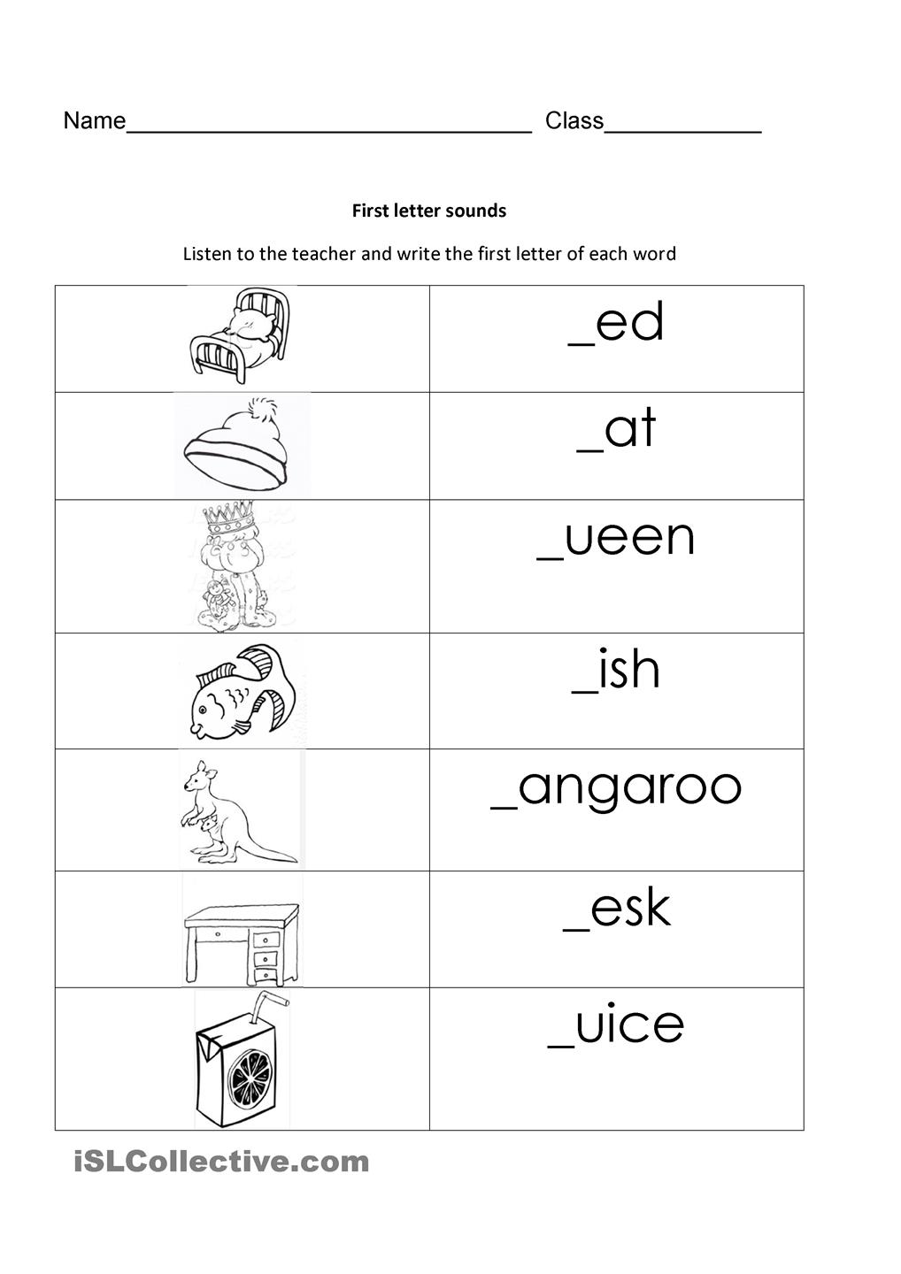 First Letter And Vowels Phonics