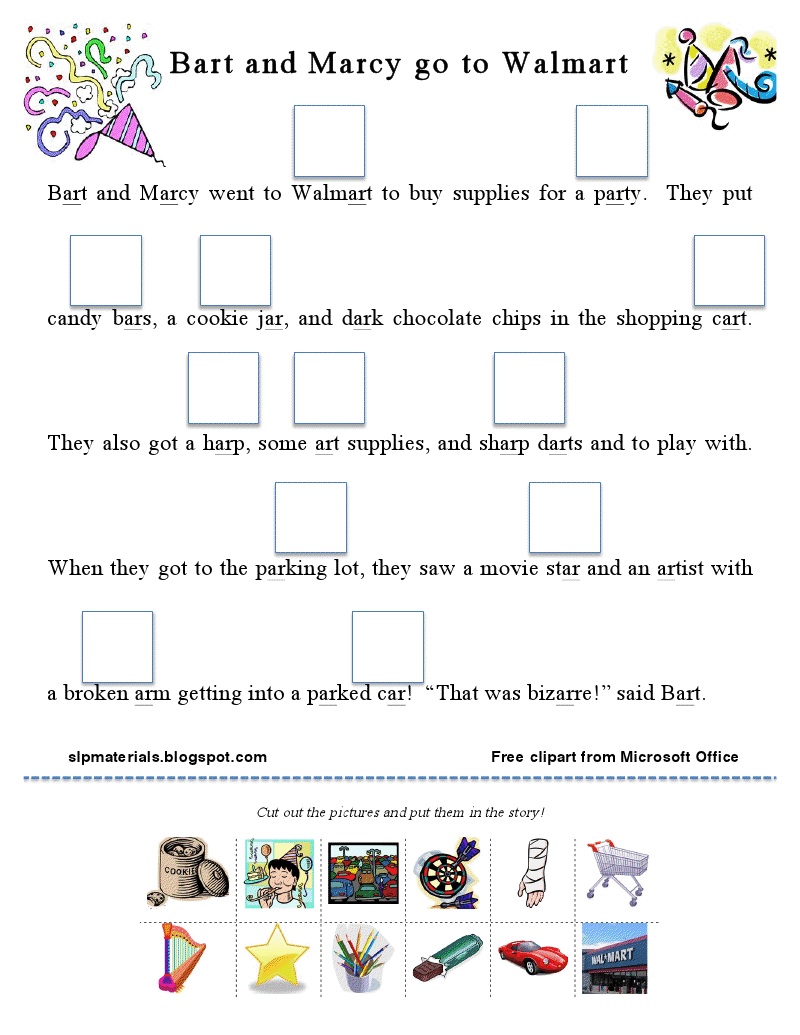 Free Articulation Story Activity  Vocalic  R  ( Ar  Sound)!