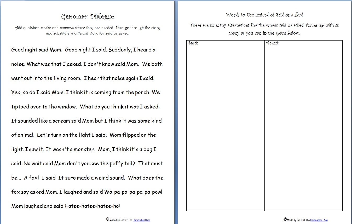 Free Language Arts Worksheets