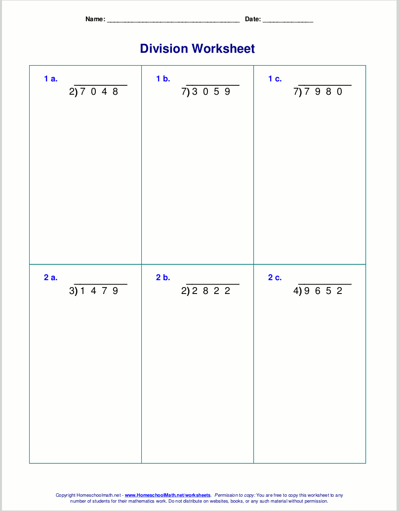Free Math Worksheets