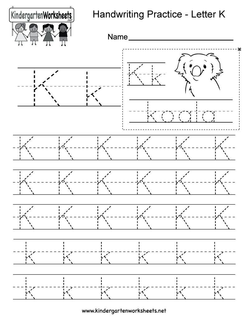 Free Printable Letter K Writing Practice Worksheet For Kindergarten