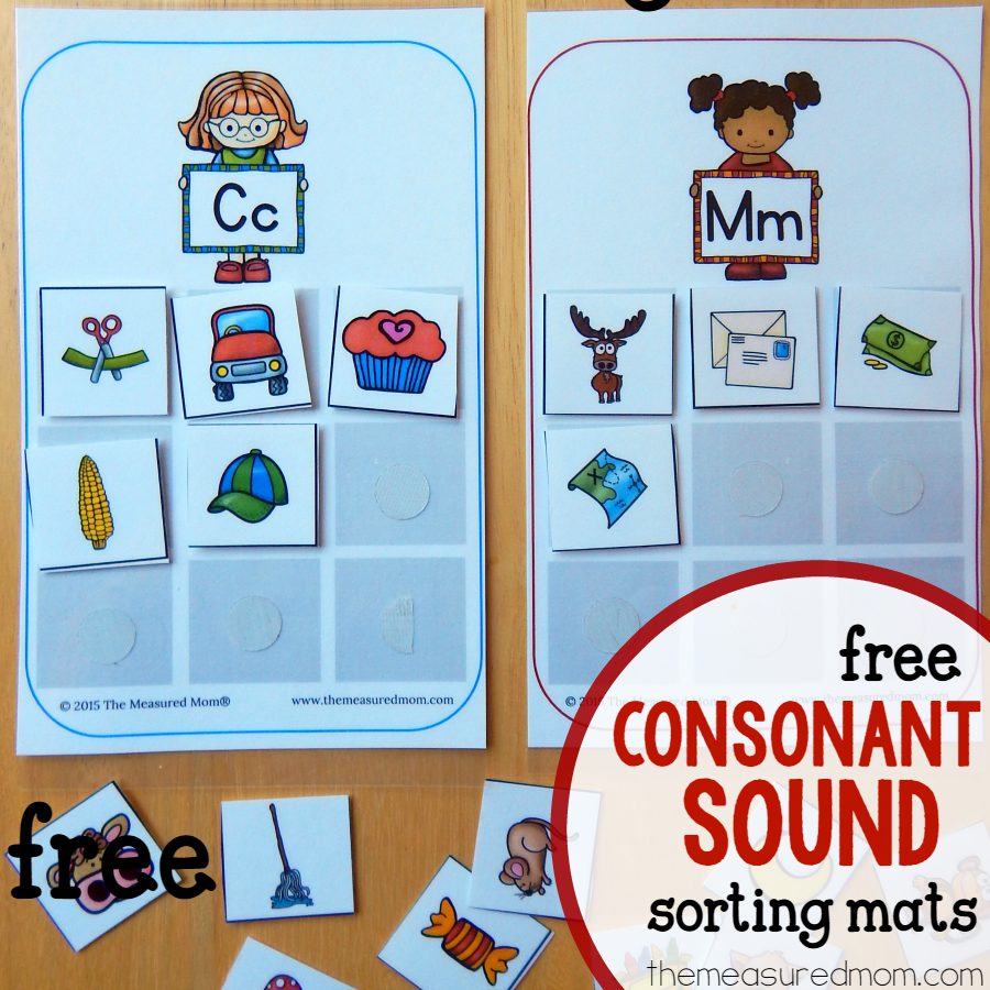 Free Sorting Mats For Learning Consonant Sounds