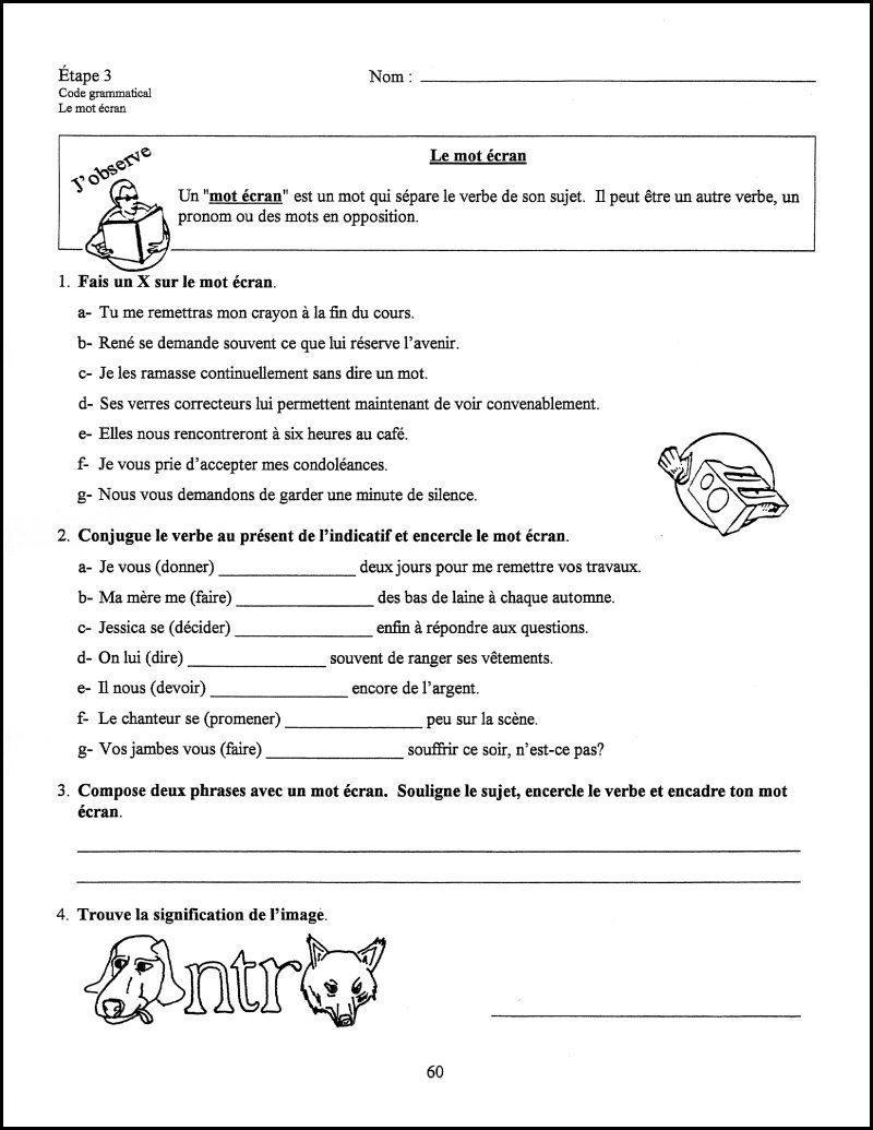 French Worksheets For Adults