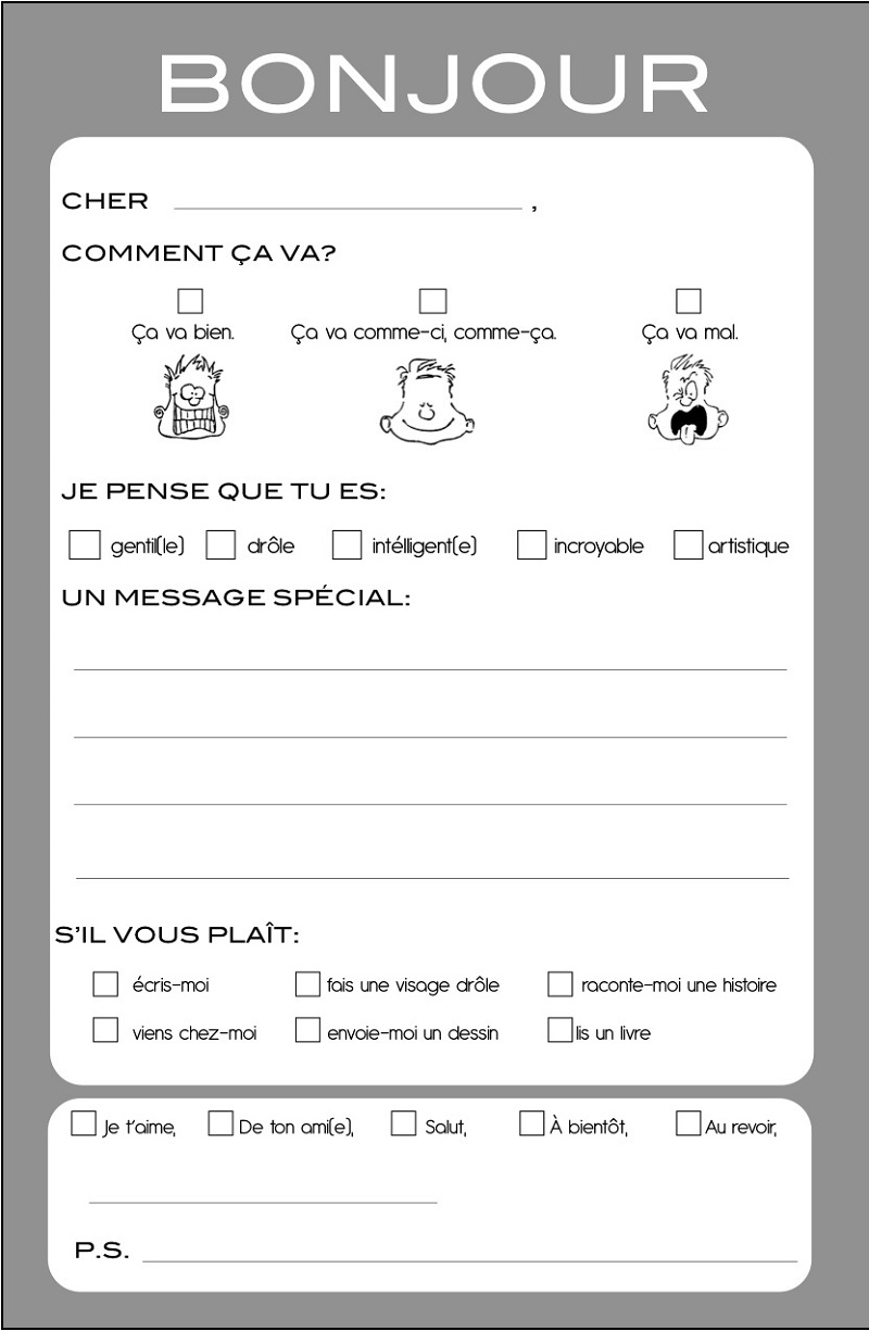 French Worksheets For Grade 1 Fun
