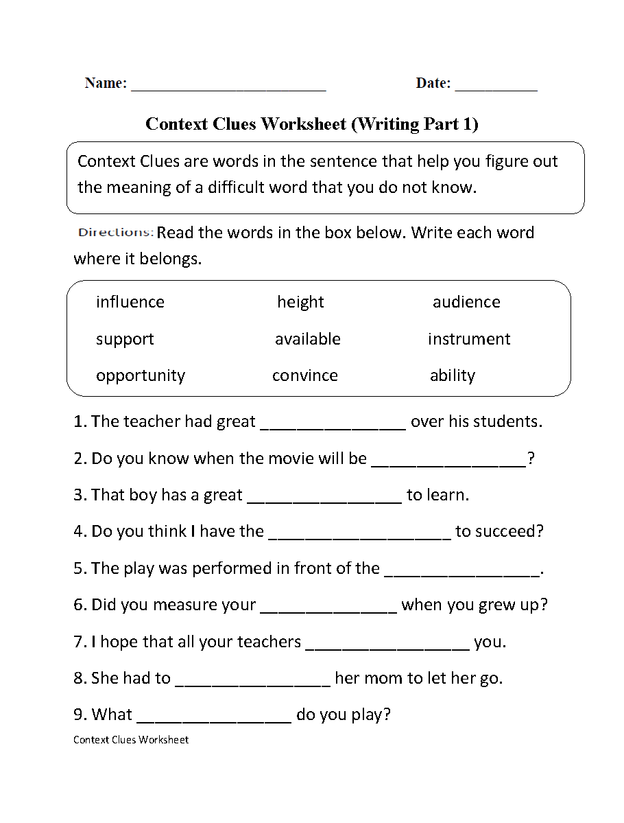 Grade 2 Vocabulary Worksheets Worksheets For All
