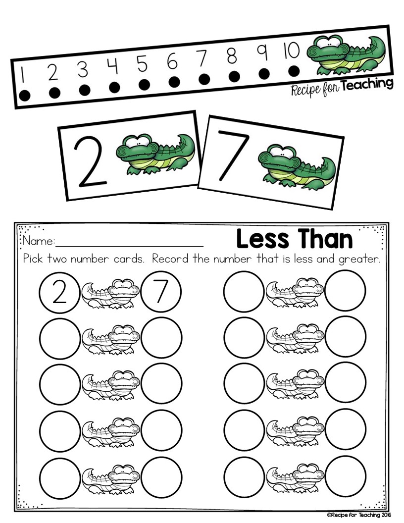 Kindergarten Greater Than Less Than Worksheets